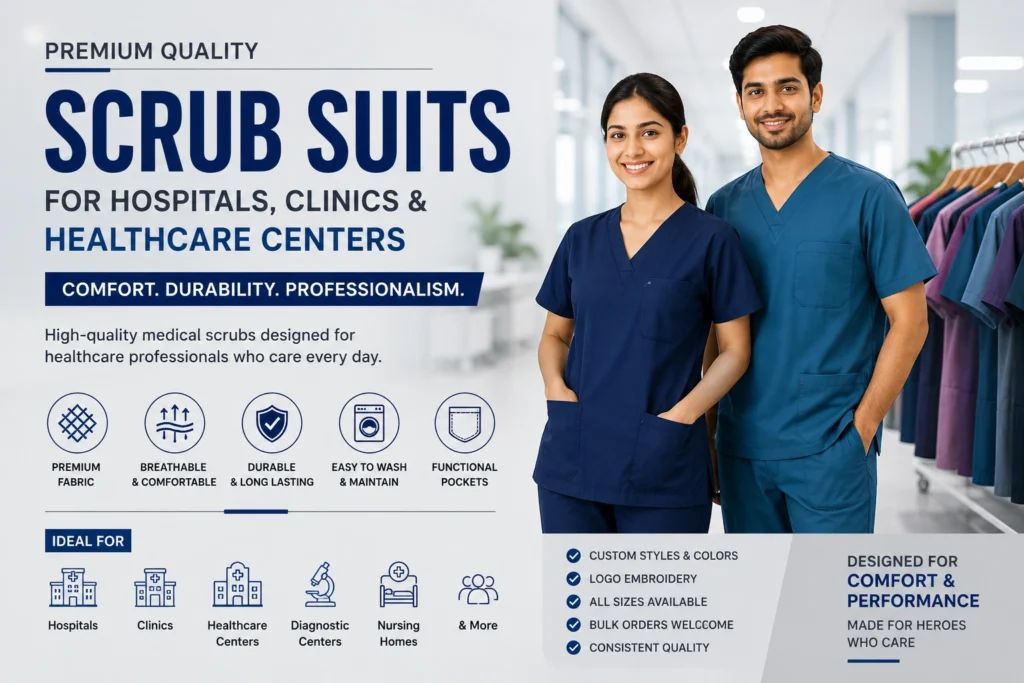 Best Scrub Suit Supplier in Delhi for Hospitals, Clinics & Healthcare Centers